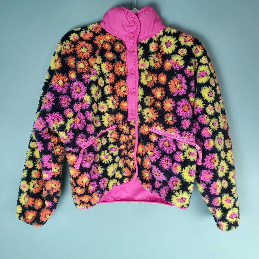 Free People Movement FP Womens Rocky Ridge Jacket Pink Daisy Floral Size XS NWT